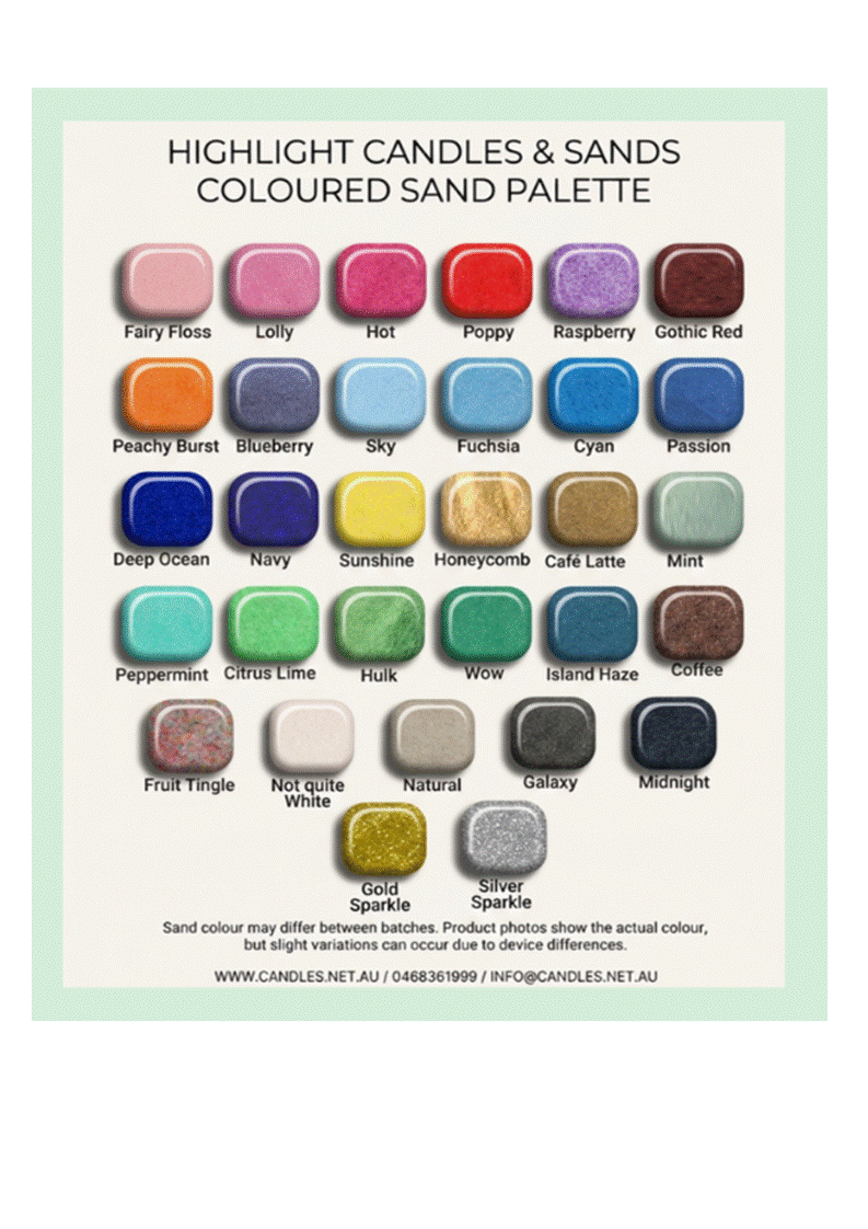 20kg Bulk Coloured Sand Collection