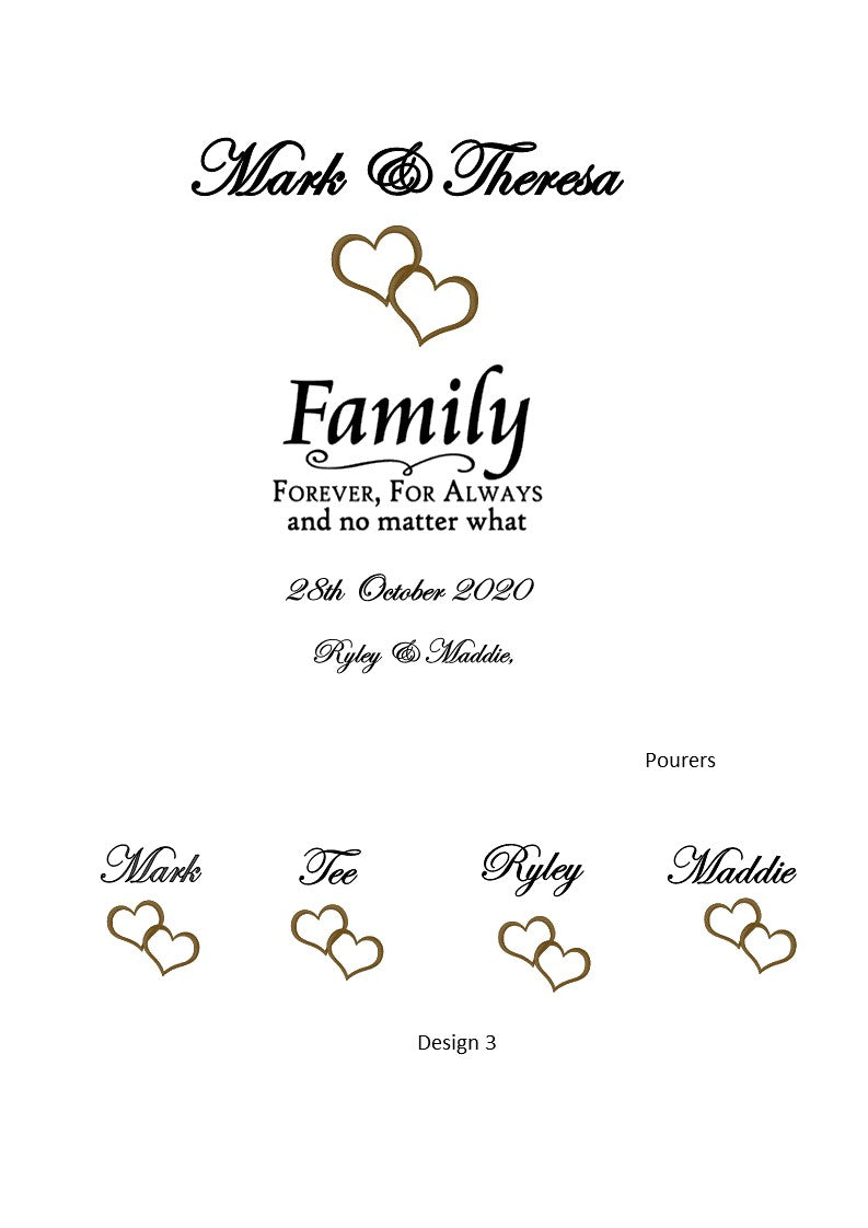 Hearts For Ever Wedding Sand Unity 5 Piece Set Personalized