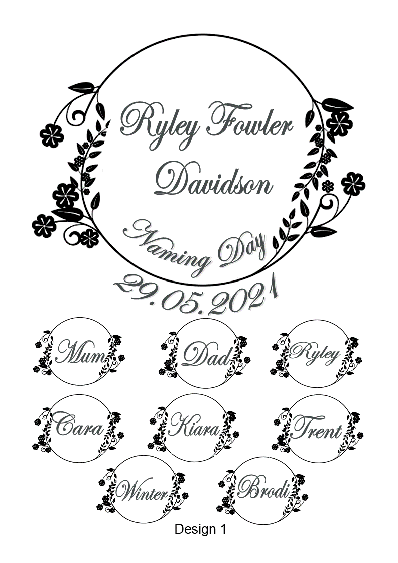 Diamond Naming Day Sand Unity Ceremony 9 Piece Set Personalized