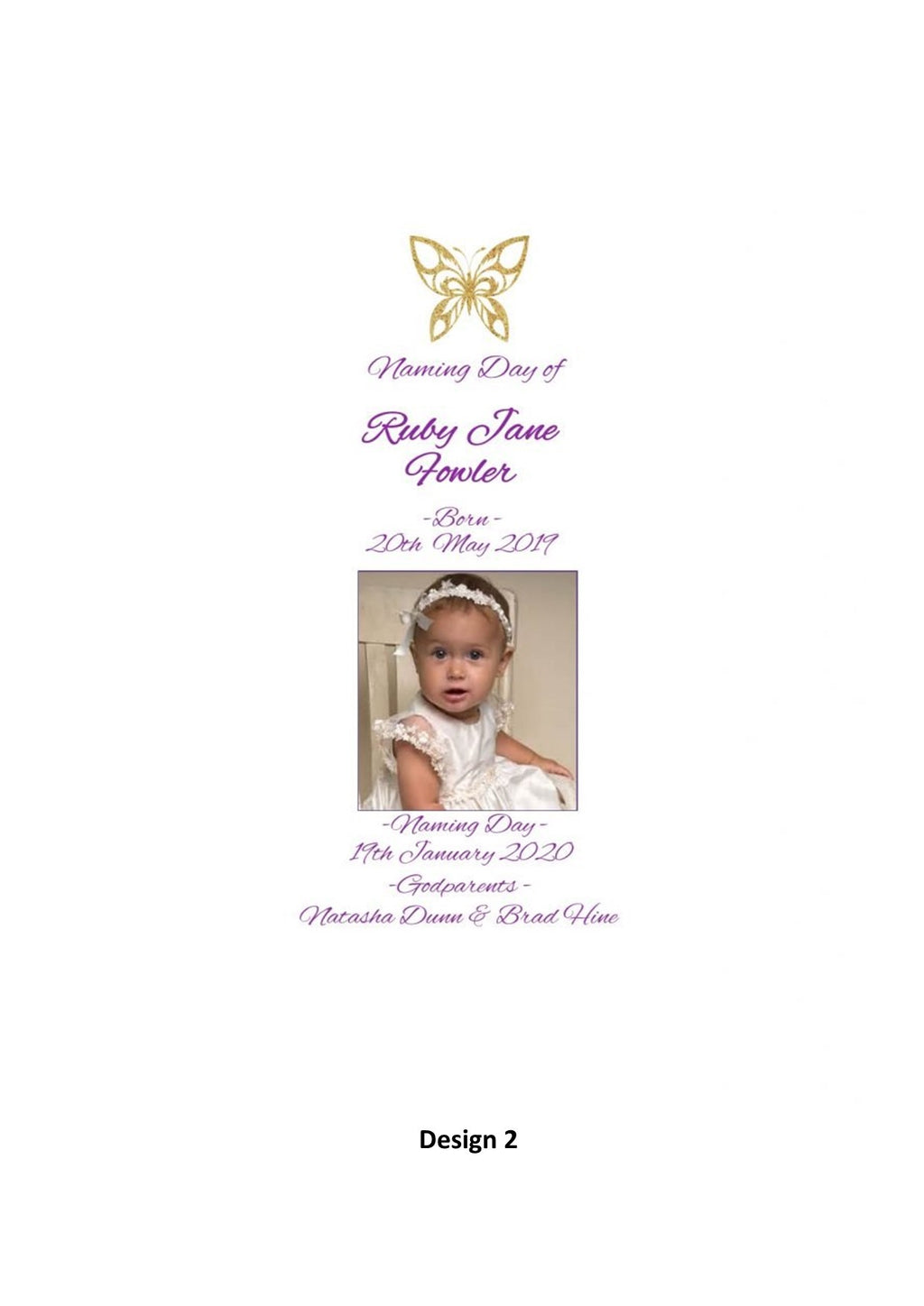 Naming Day Personalized Candle Double Classic