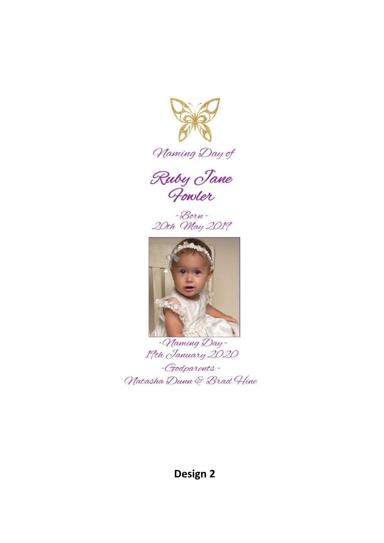 Naming Day Personalized Candle Double Classic
