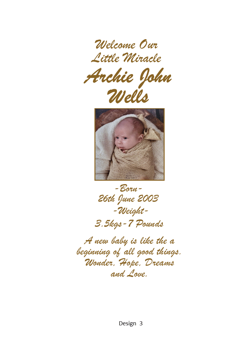 Welcome Baby Single Personalized Candle Ornate
