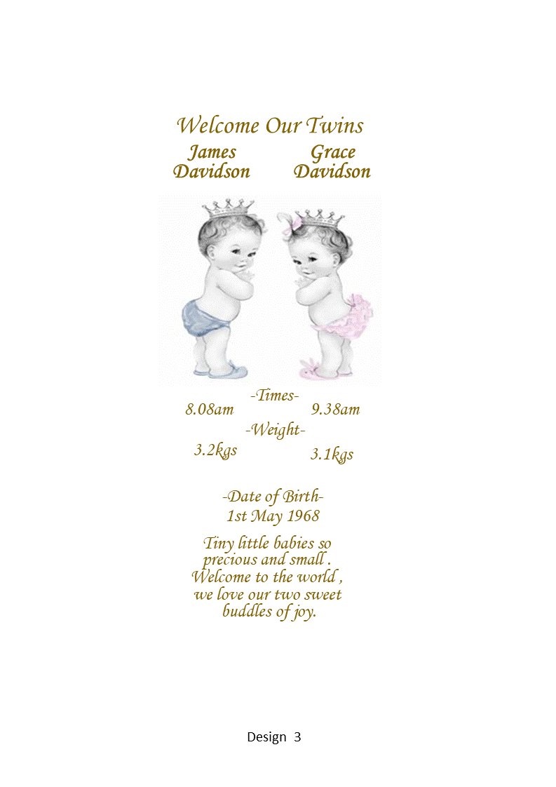 Welcome Baby Multiple Personalized Candle Orante