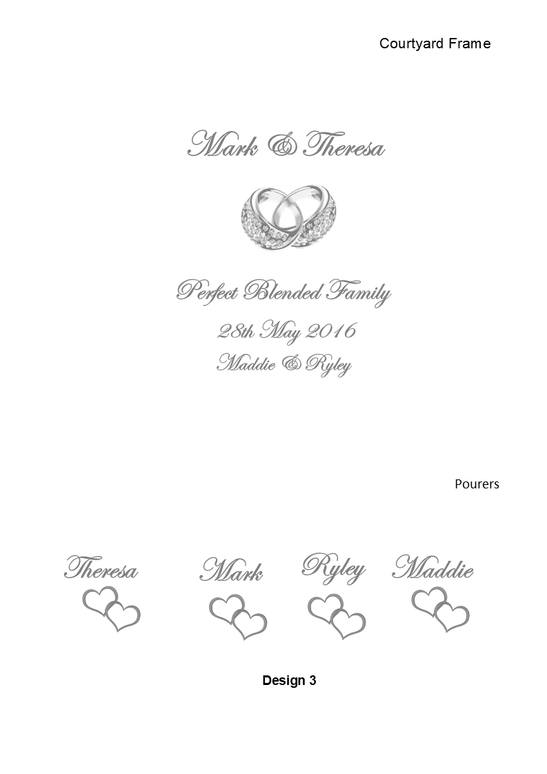 Dreams Wedding Sand Unity Ceremony 5 Piece Set Personalized