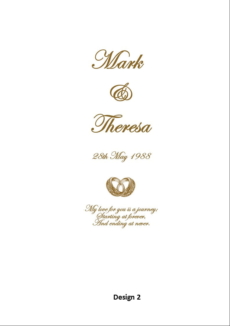 Wedding Personalized Single Ceremony Unity Candle Classic