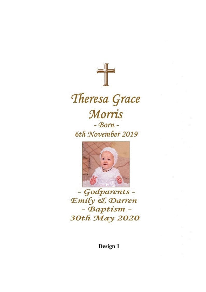 Baptism Personalized Candle Double Classic