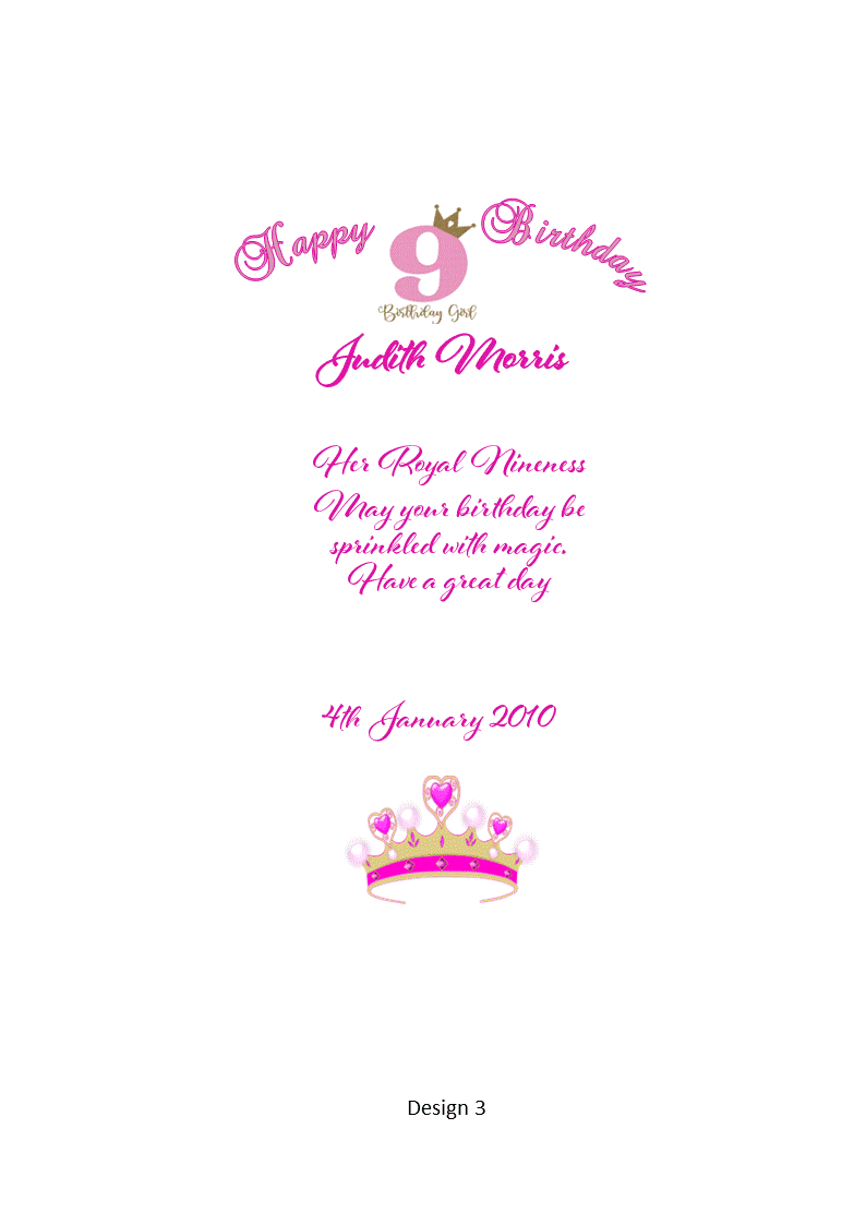 Aged Child Birthday Personalized Candle Classic