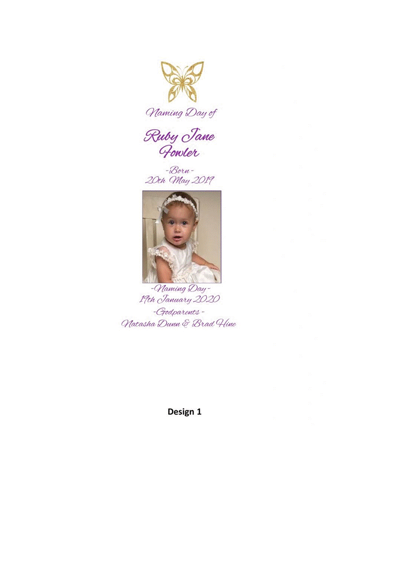 Naming Day Personalized Candle Classic