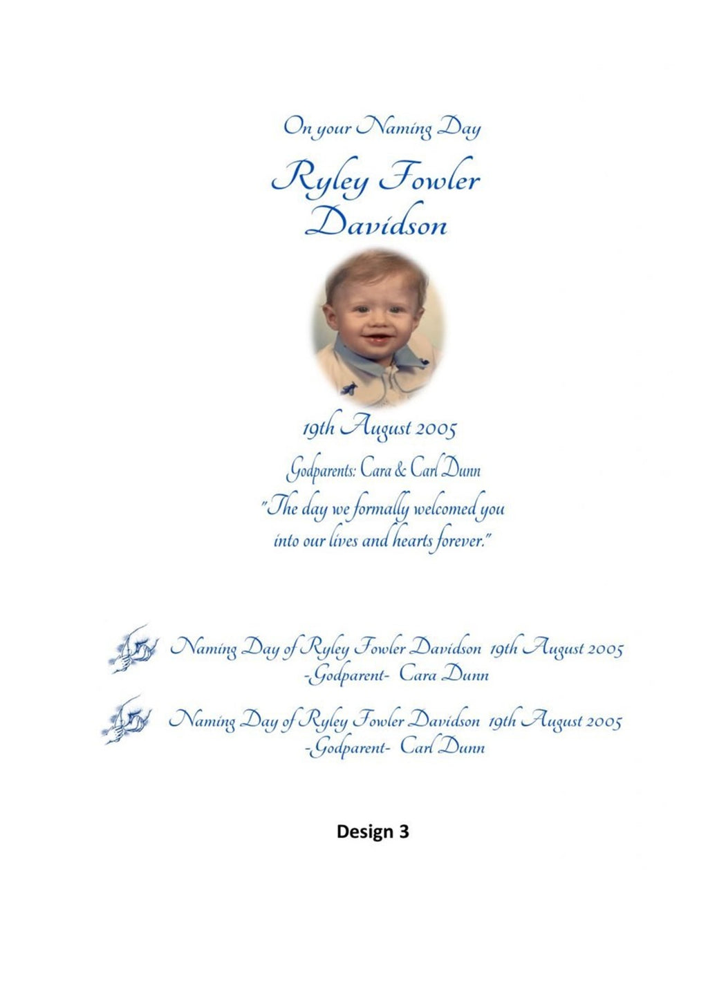 Naming Day Personalized Candle Unity Set Classic
