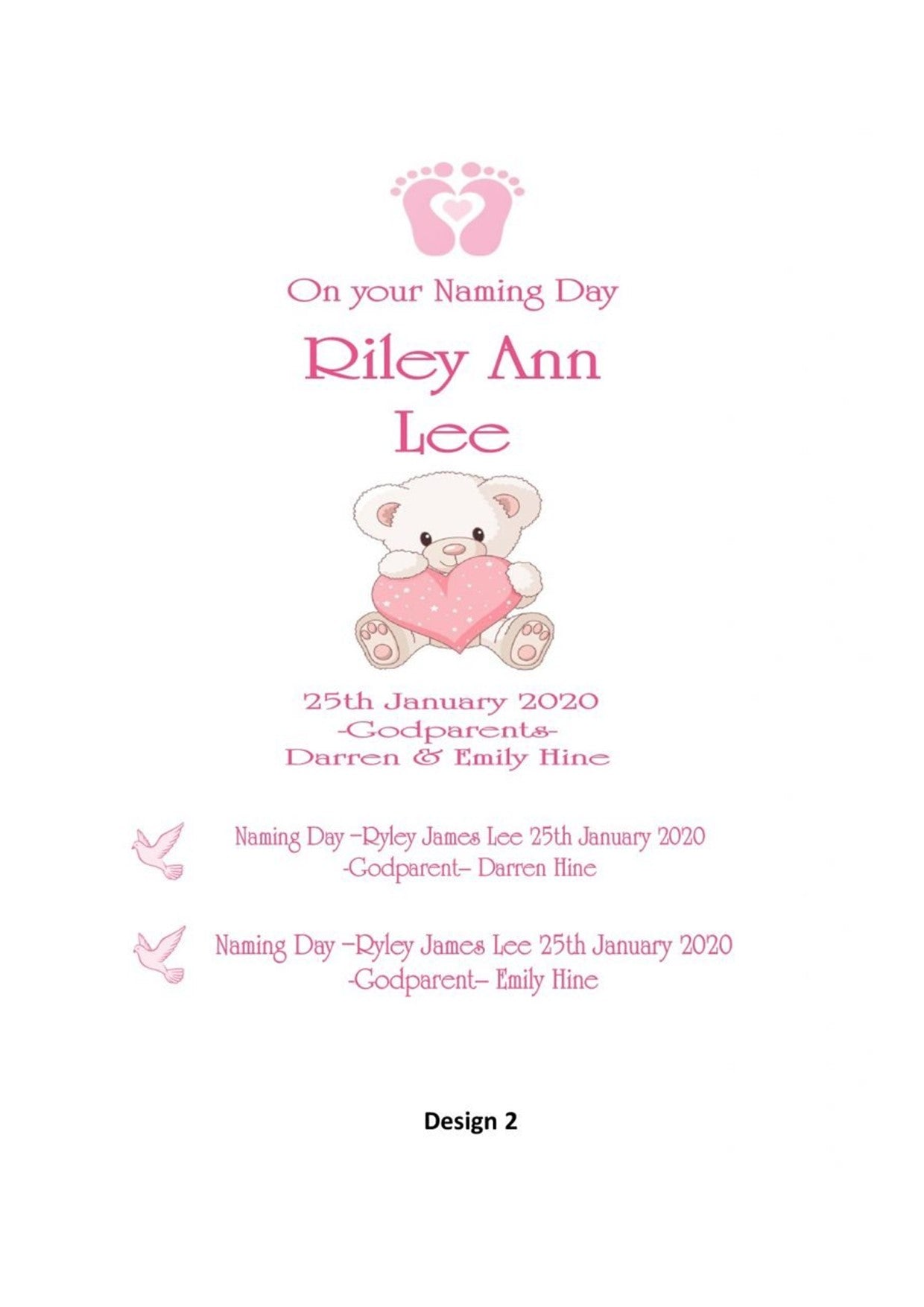 Naming Day Personalized Candle Unity Set Double Classic