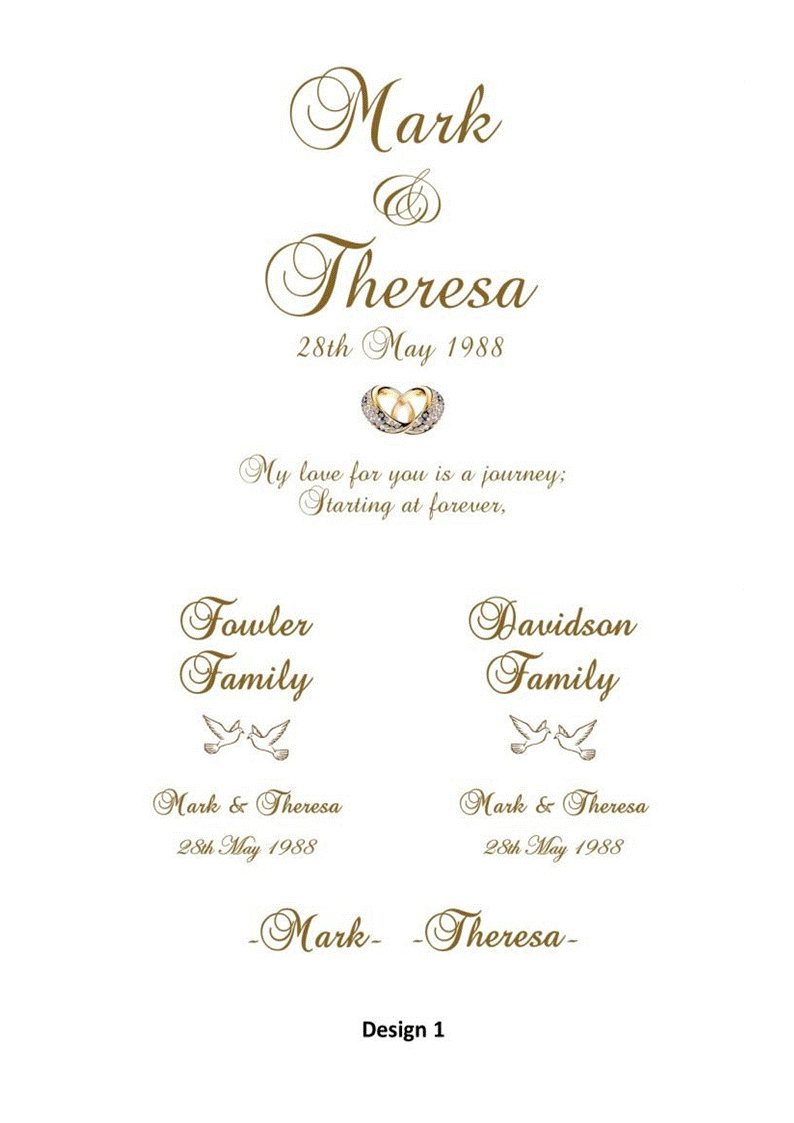 Wedding Personalized Ceremony Unity Candle Set of 5 Romance